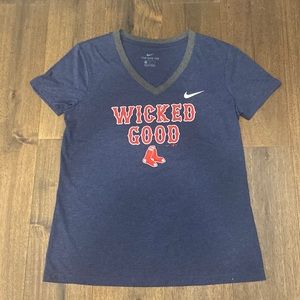 Nike red socks v-neck tee